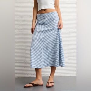 AE Linen-Blend Midi Skirt M BNWT